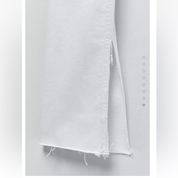 Zara White Straight Leg Jeans with High-Rise Waist size 6. - Picture 5 of 15
